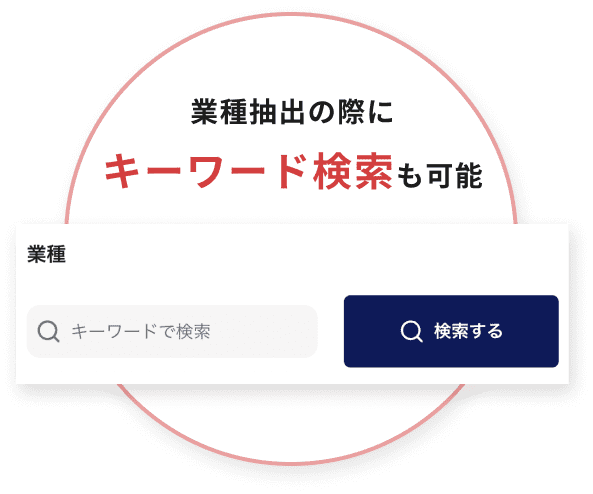 業種抽出の際にキーワード検索も可能